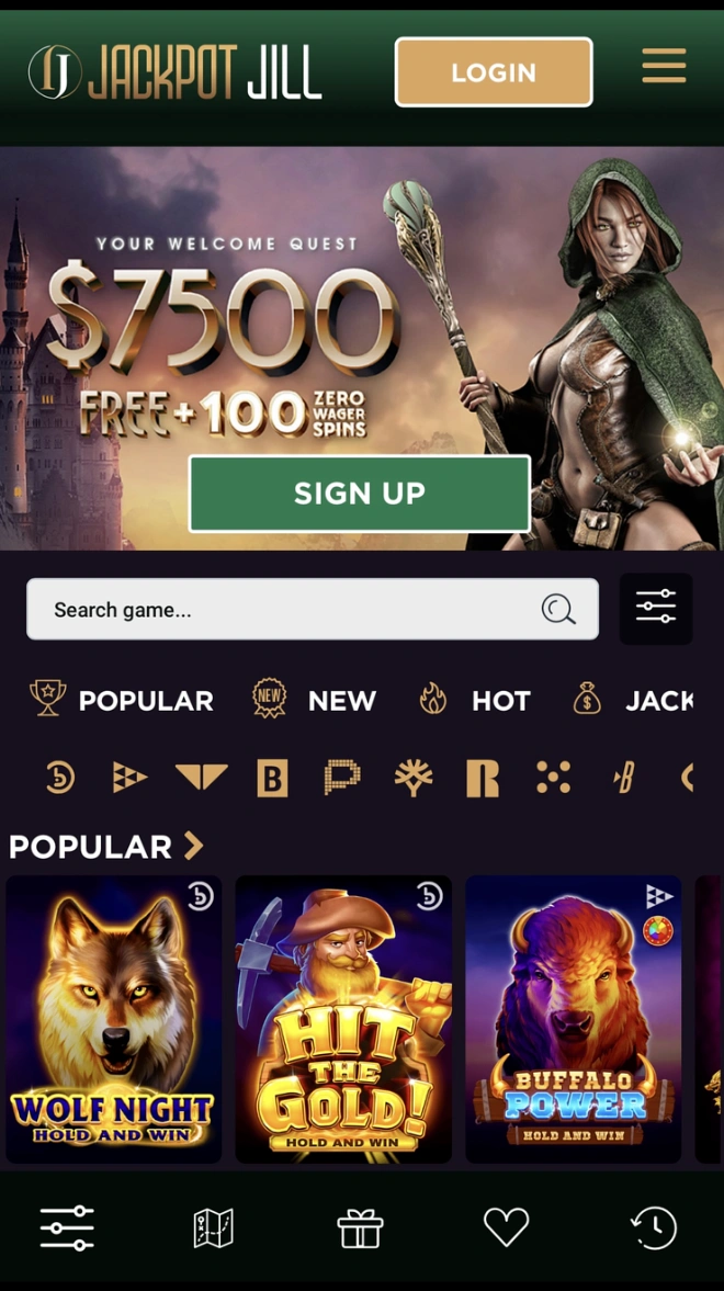 Jackpot Jill Casino mobile application