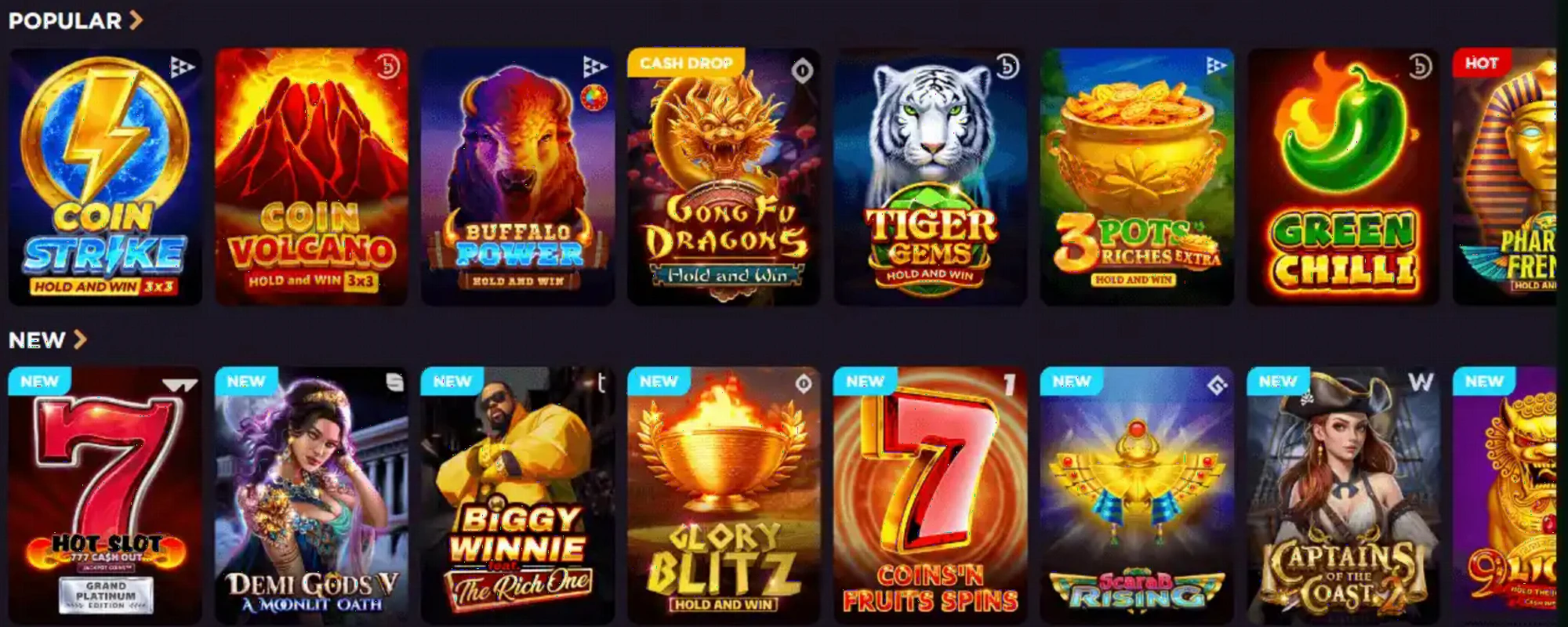 Jackpot Jill Casino game selection